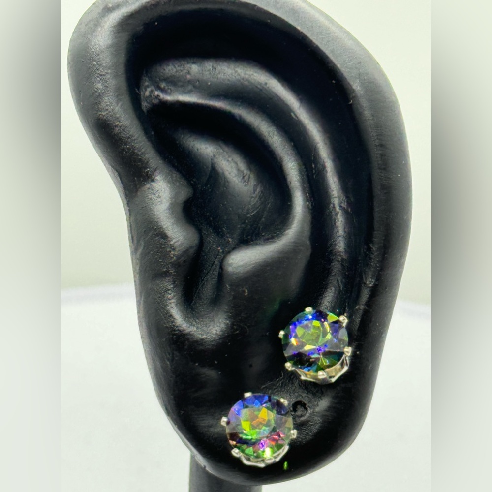Vitrail Medium 8mm Crystal Stud Earrings Made with Swarovski Crystals